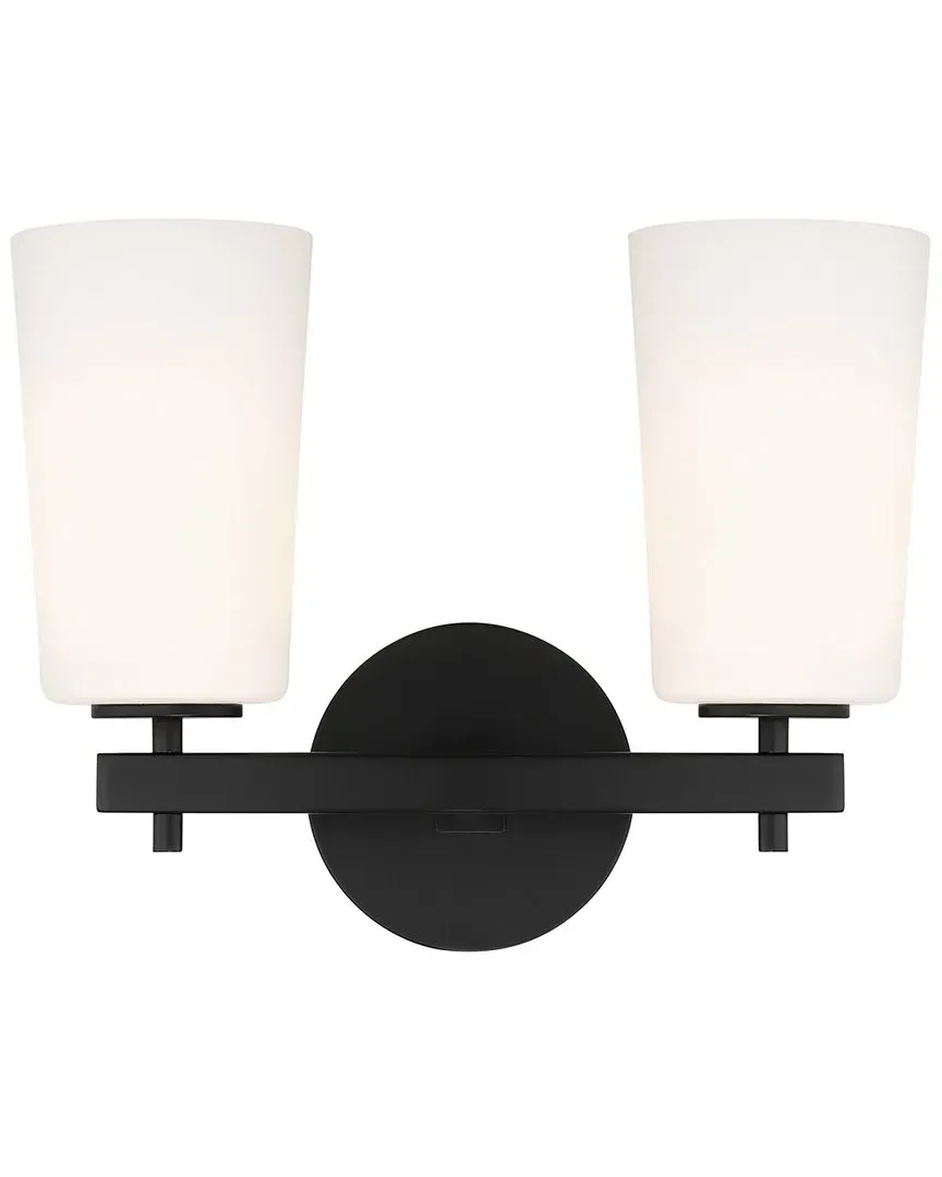 Colton 2-Light Wall Mount - Black, Steel