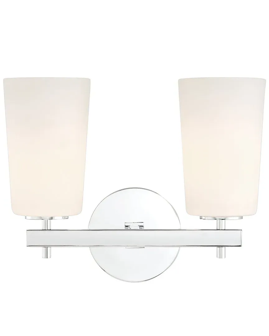 Colton 2-Light Wall Mount - Polished Chrome, Glass