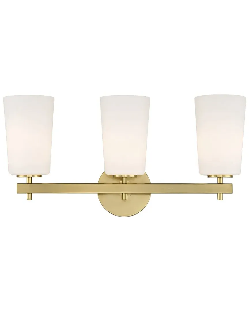 Colton 3-Light Wall Mount - Aged Brass, Glass
