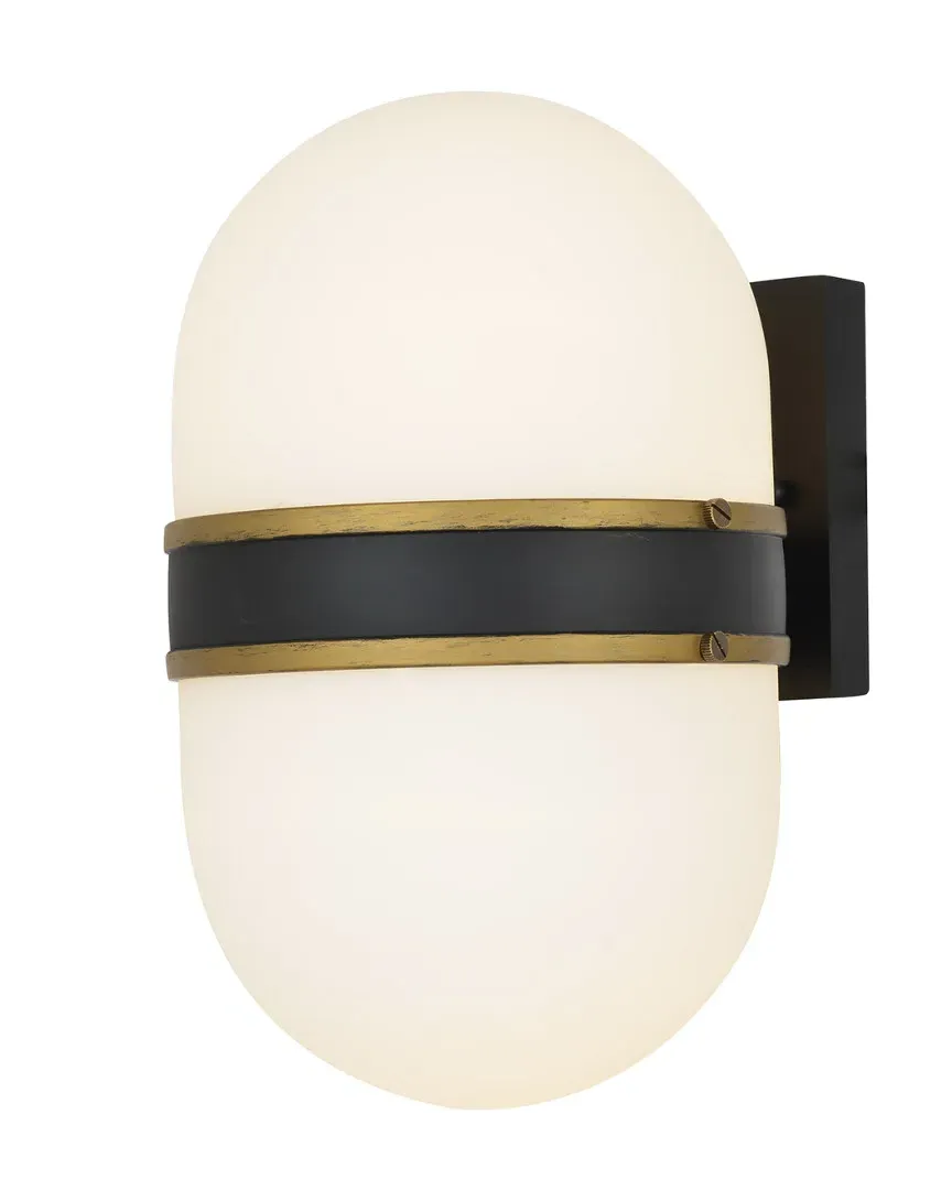 Crystorama 2-Light Capsule Outdoor Sconce - Matte Black image