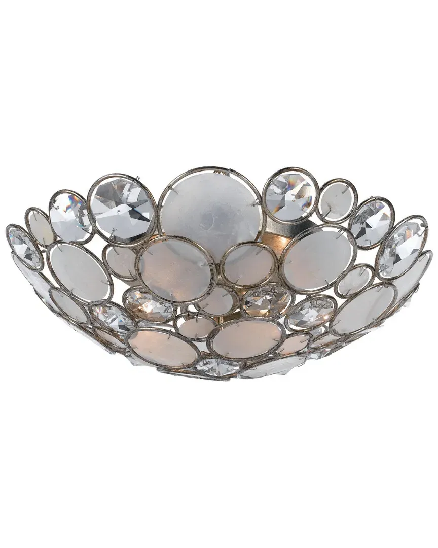 Crystorama 2-Light Palla Semi-Flush Mount - Antiqued Silver image