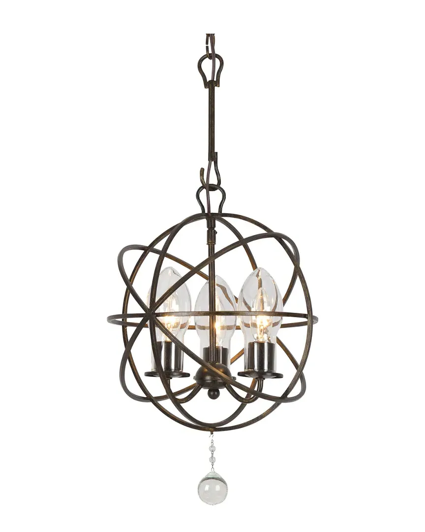 Crystorama 3-Light Solaris Outdoor Chandelier - English Bronze image
