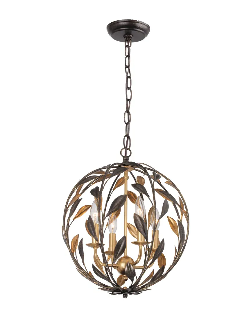 Crystorama 4-Light Broche Chandelier - Bronze, Wrought Iron image