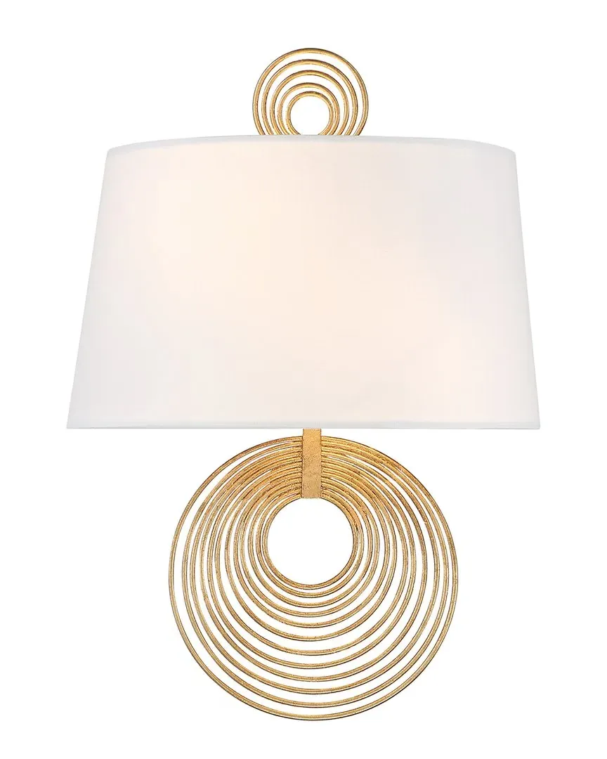 Crystorama Doral 2 Light Wall Mount - Gold, Wrought Iron image