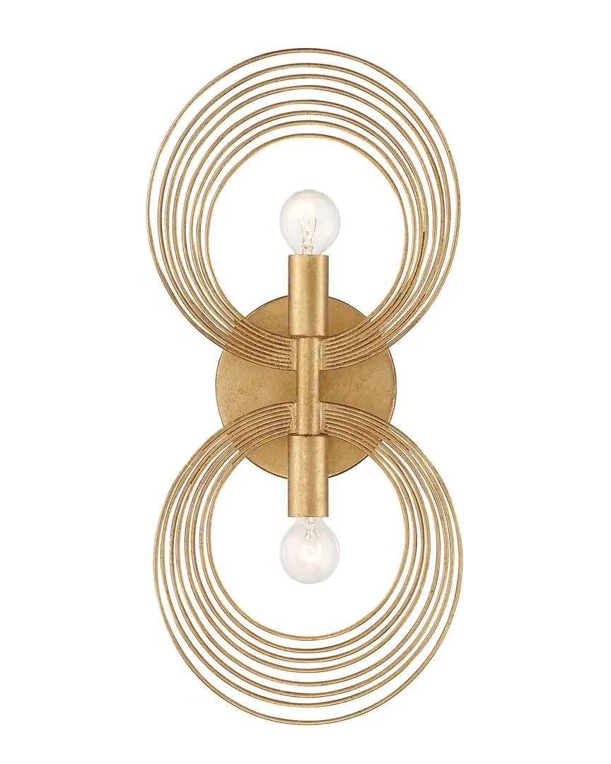 Crystorama Doral ADA 2 Light Wall Mount - Gold, Wrought Iron