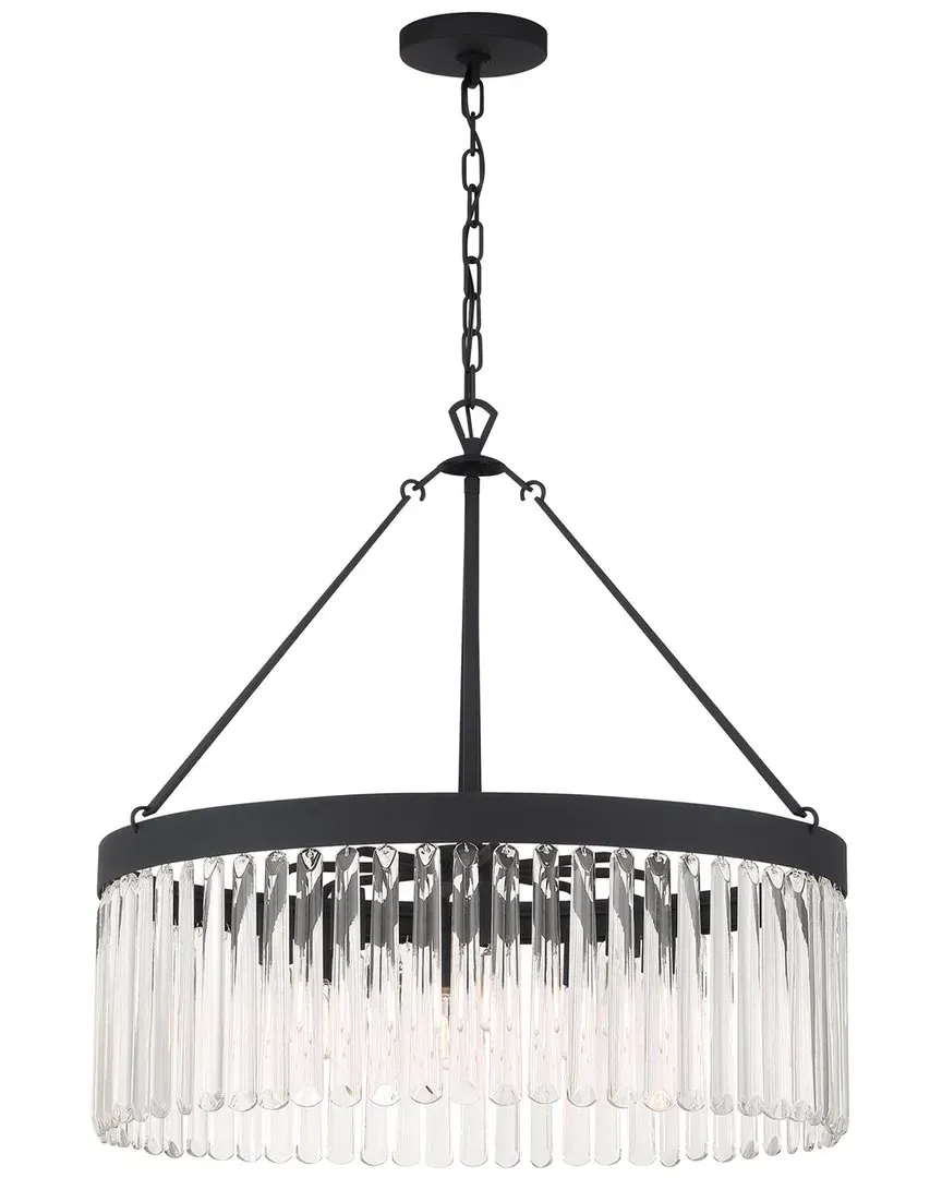 Crystorama Emory 8-Light Chandelier - Black Forged