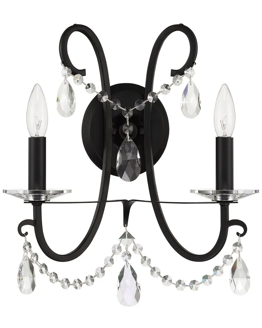 Crystorama Othello 2-Light Wall Mount - Matte Black, Steel image