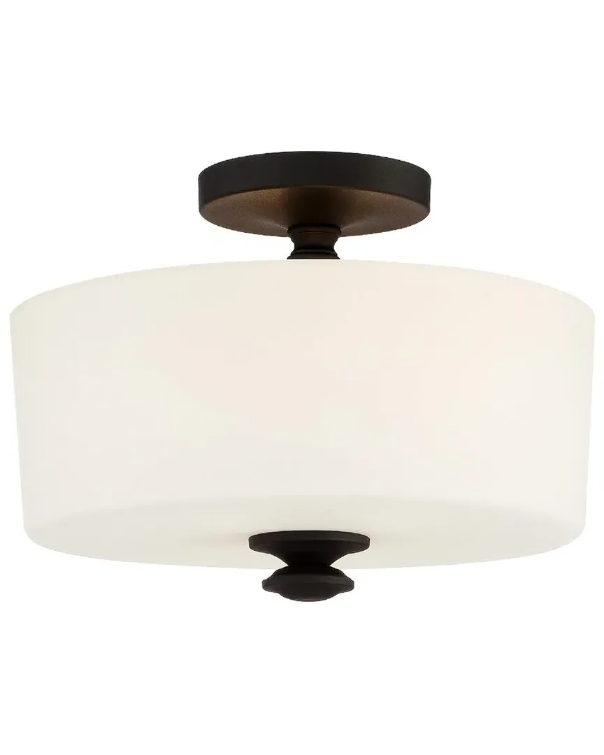 Crystorama Travis 2-Light Ceiling Mount - Black Forged image