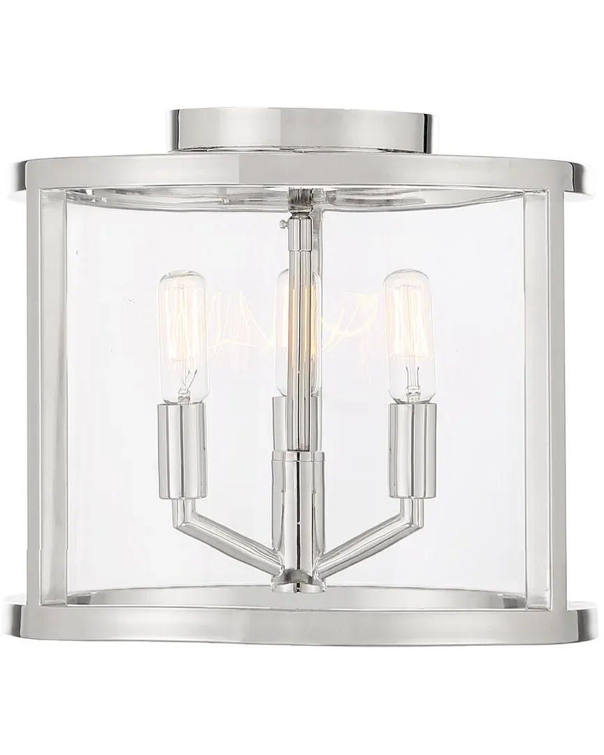 Devon 3 Light Ceiling Mount - Nickel, Steel