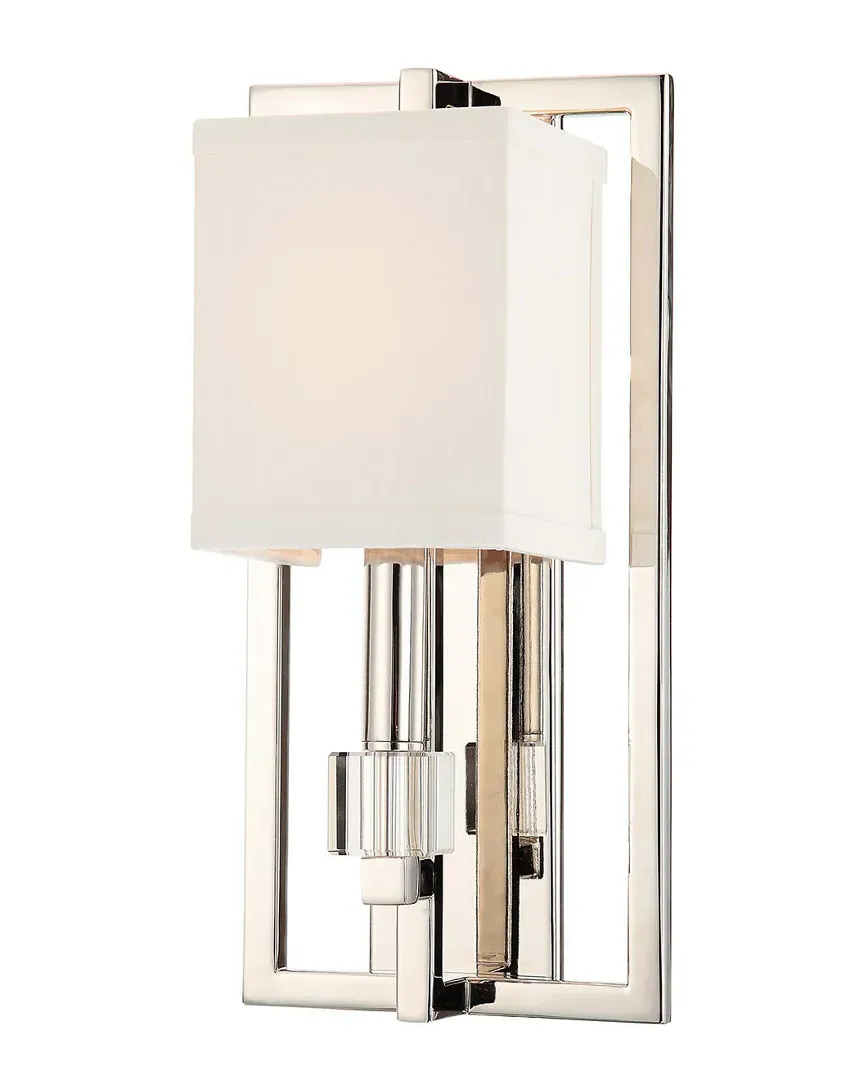 Dixon 1-Light Sconce - Polished Nickel, Linen