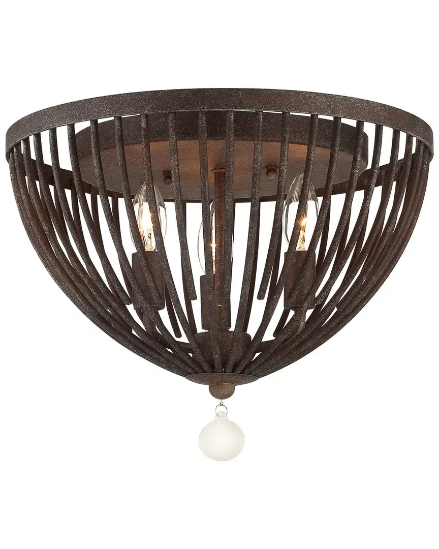 Duval 3-Light Ceiling Mount - Forged Bronze, Wrought Iron