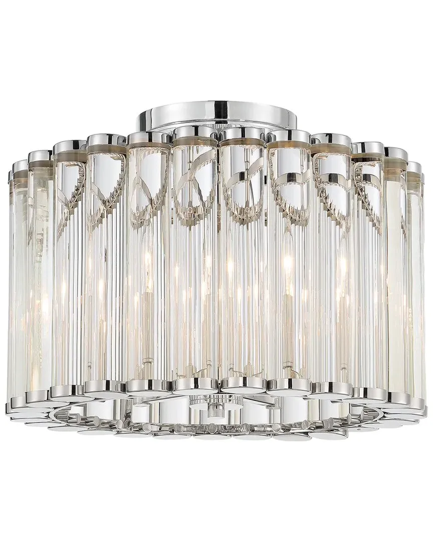 Elliot 4 Light Ceiling Mount - Polished Nickel, Iron