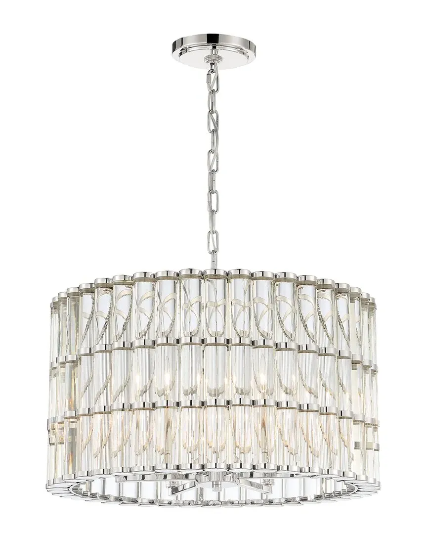Elliot 6 Light Chandelier - Polished Nickel, Iron