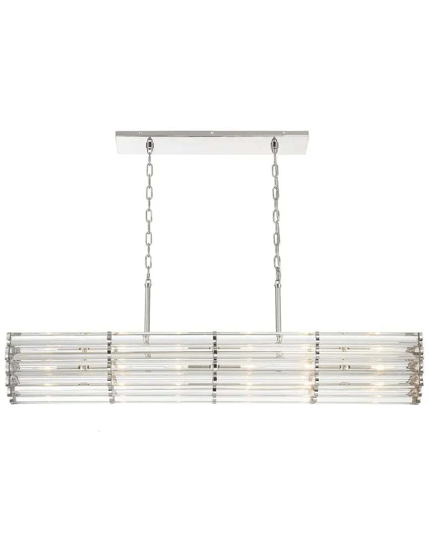 Elliot 6 Light Linear Chandelier - Polished Nickel, Iron