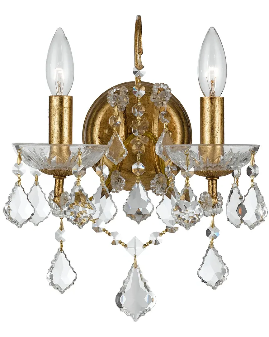 Filmore 2-Light Crystal Sconce - Antique Gold image