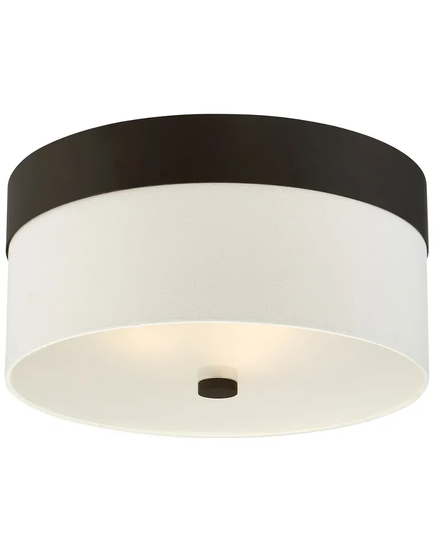 Grayson 3-Light Flush Mount - Dark Bronze, Cream Shade image