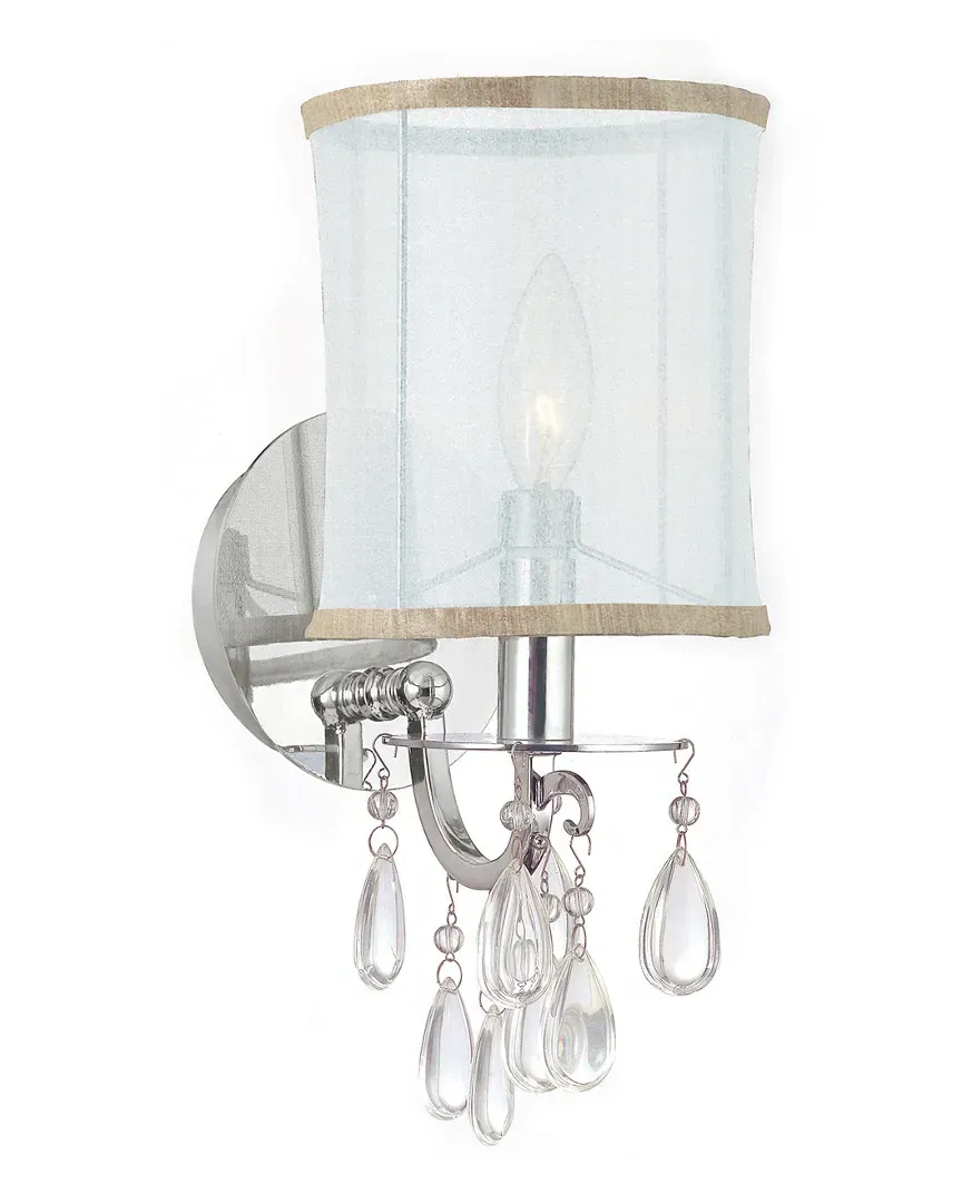 Hampton 1-Light Wall Sconce - Polished Chrome, Silk