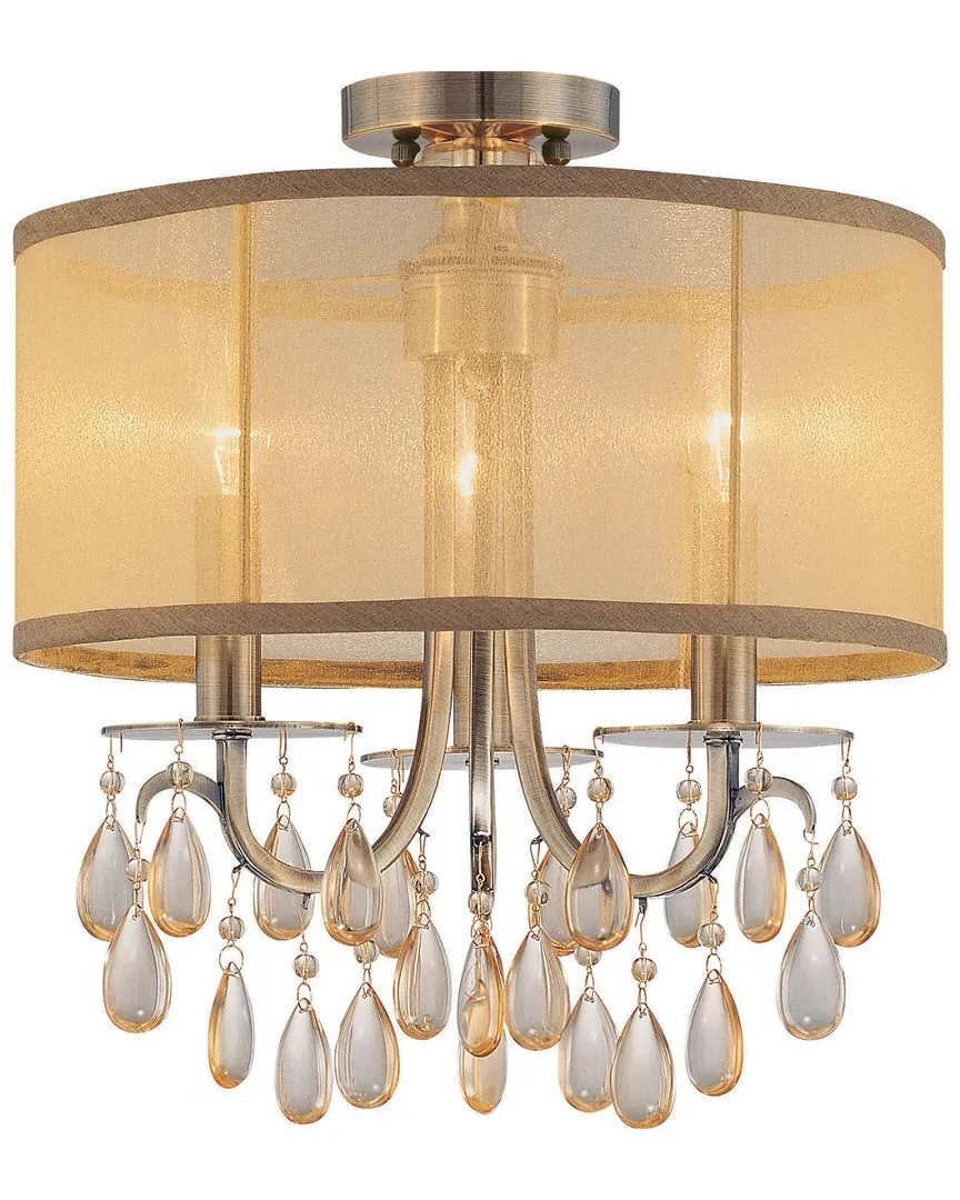 Hampton 3-Light Mini Chandelier - Antique Brass image