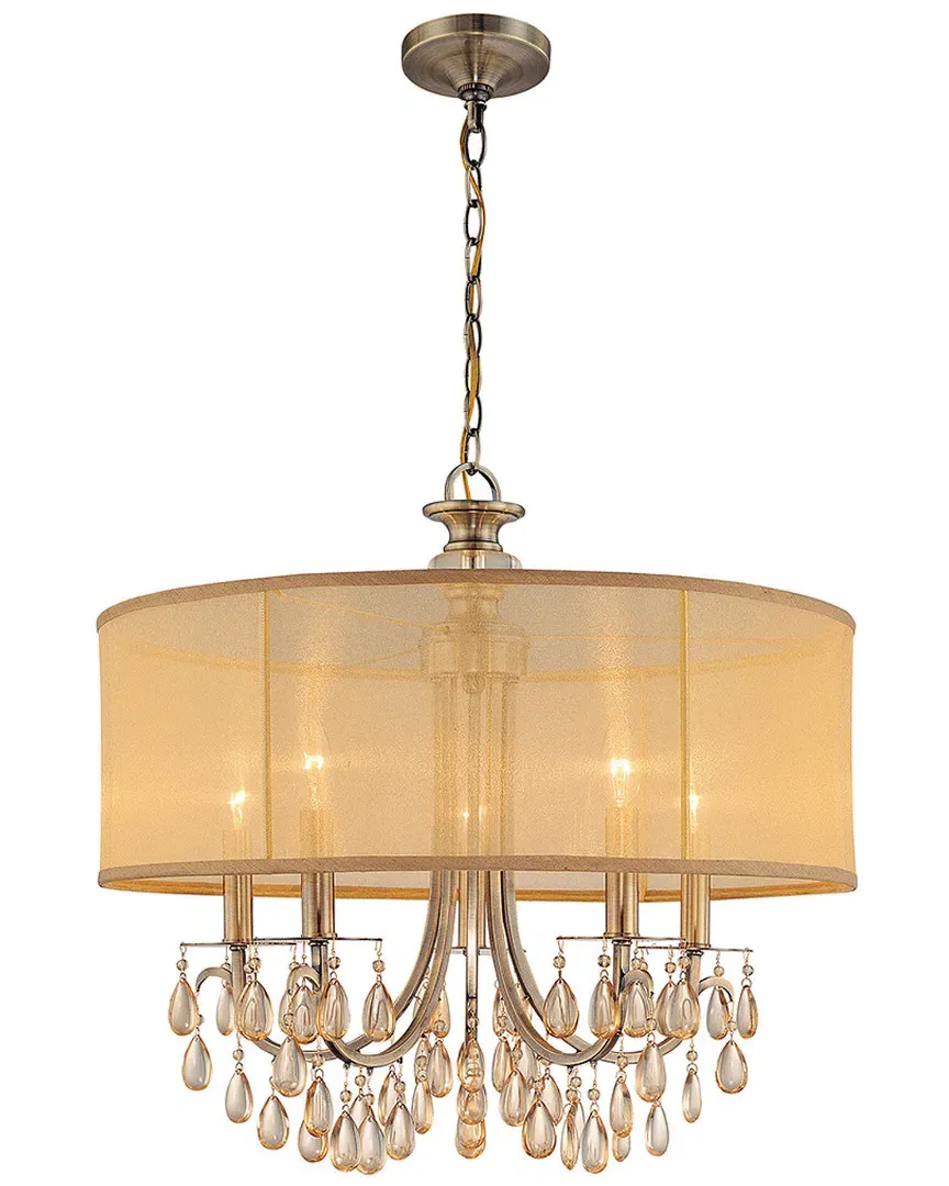 Hampton 5-Light Drum Shade Chandelier - Antique Brass, Brass image