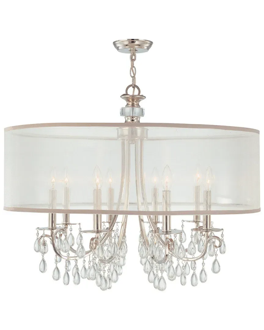 Hampton 8-Light Drum Shade Chandelier - Polished Chrome, Brass