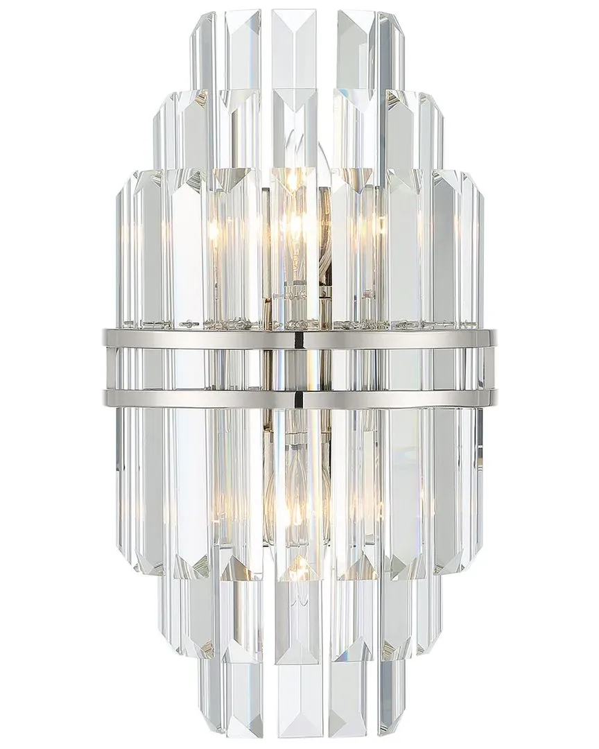 Hayes 2-Light Wall Mount - Polished Nickel, Steel image