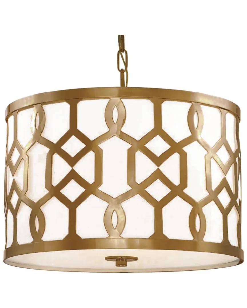 Jennings 3-Light Chandelier - Aged Brass, Linen image
