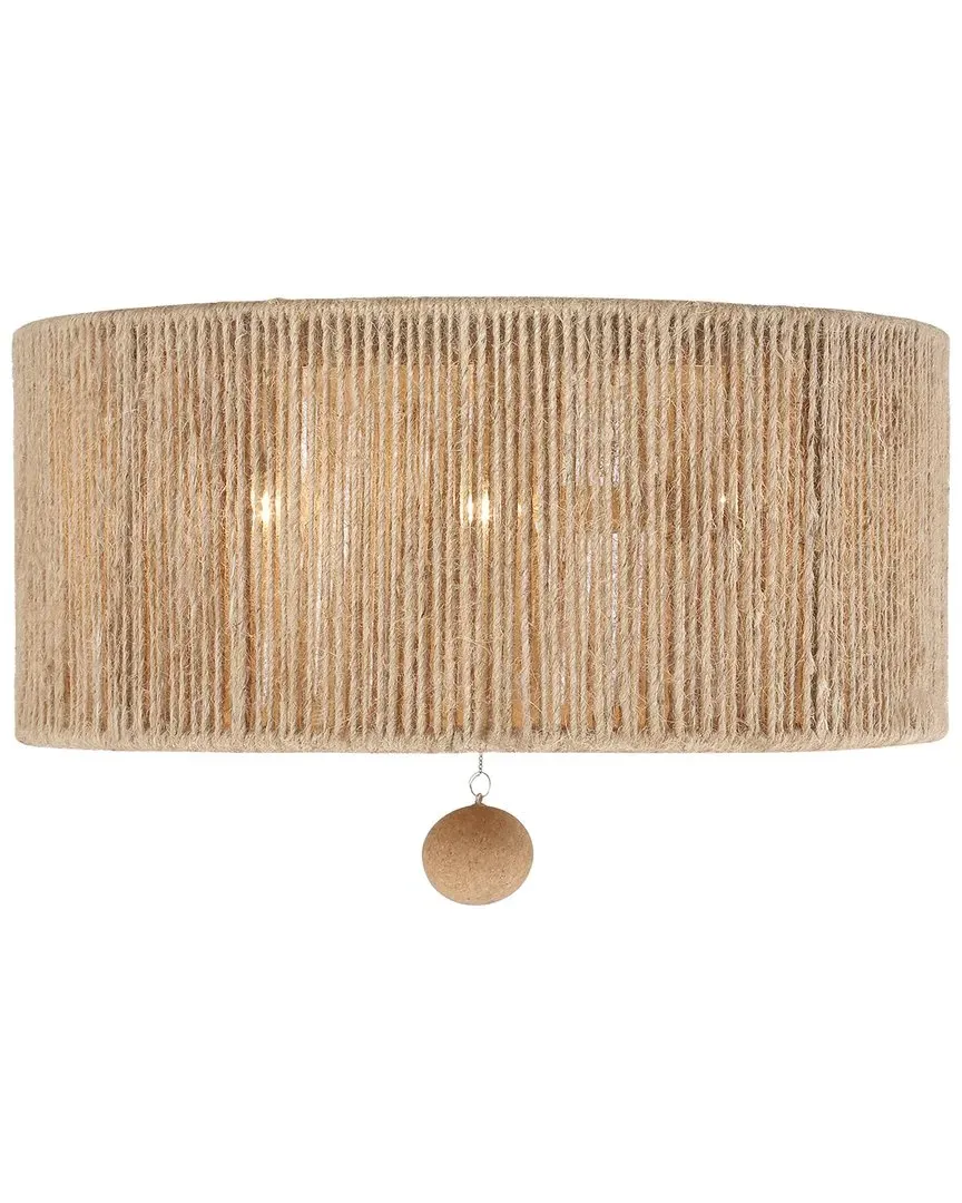 Jessa 3 Light Ceiling Mount - Silver, Jute image