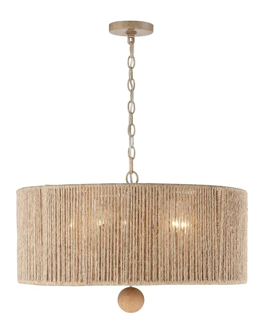Jessa 5 Light Pendant - Silver, Jute