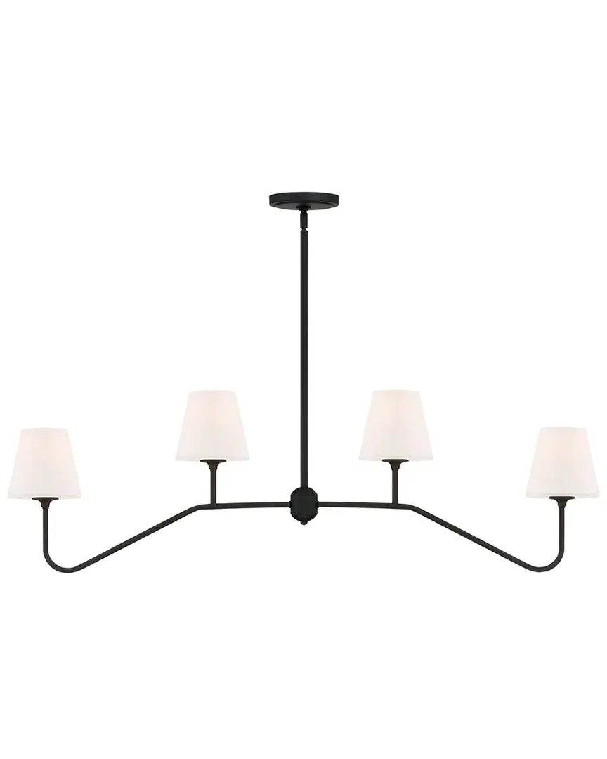 Keenan 4-Light Chandelier - Black Forged, Glass image