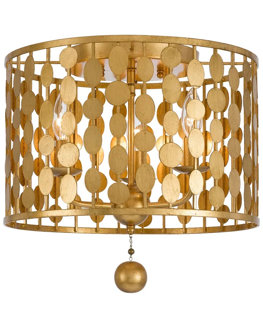 Layla 3-Light Flush Mount - Antique Gold