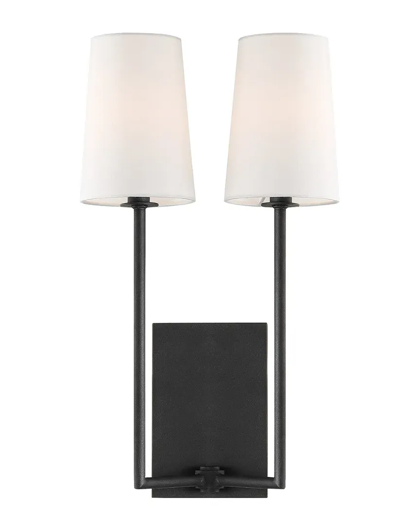 Lena 2-Light Wall Sconce - Black, Steel image