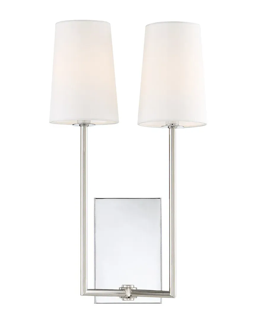 Lena 2-Light Wall Sconce - Polished Chrome, Steel