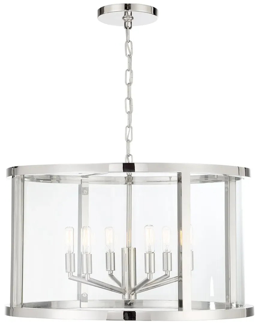 Libby Langdon Devon 6-Light Lantern - Polished Nickel