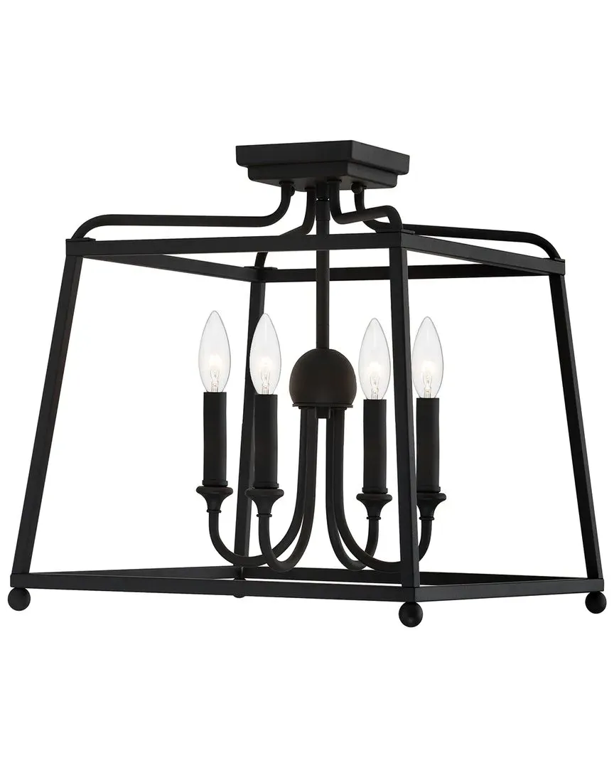 Libby Langdon Sylvan 4-Light Chandelier - Black Forged