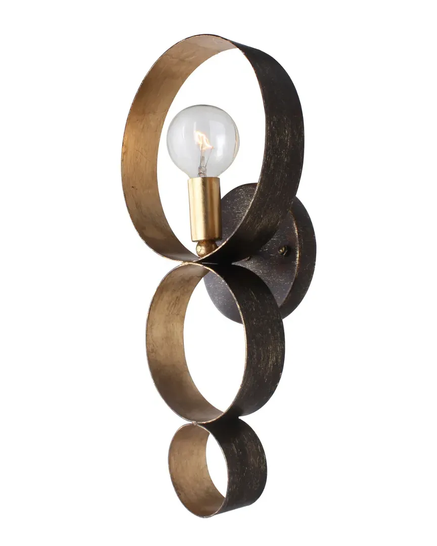 Luna 1-Light Sphere Sconce - Bronze, Wrought Iron