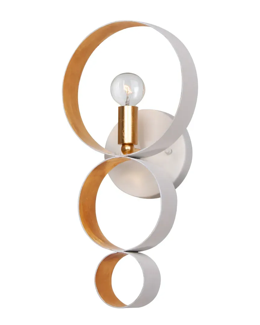 Luna 1-Light Sphere Sconce - White, Wrought Iron image