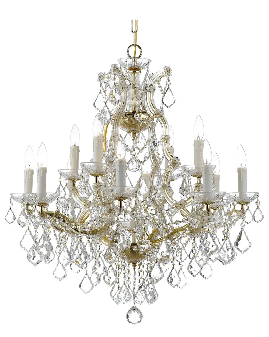 Maria Theresa 13-Light Chandelier with Hand-Cut Crystal - Gold