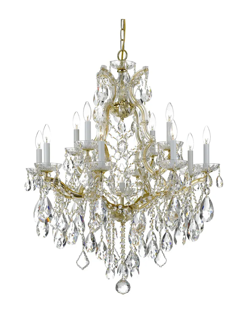 Maria Theresa 13-Light Chandelier with Swarovski Spectra - Gold