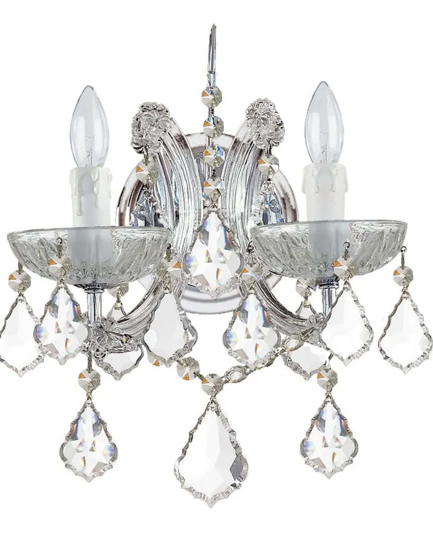 Maria Theresa 2-Light Wall Sconce - Chrome, Glass