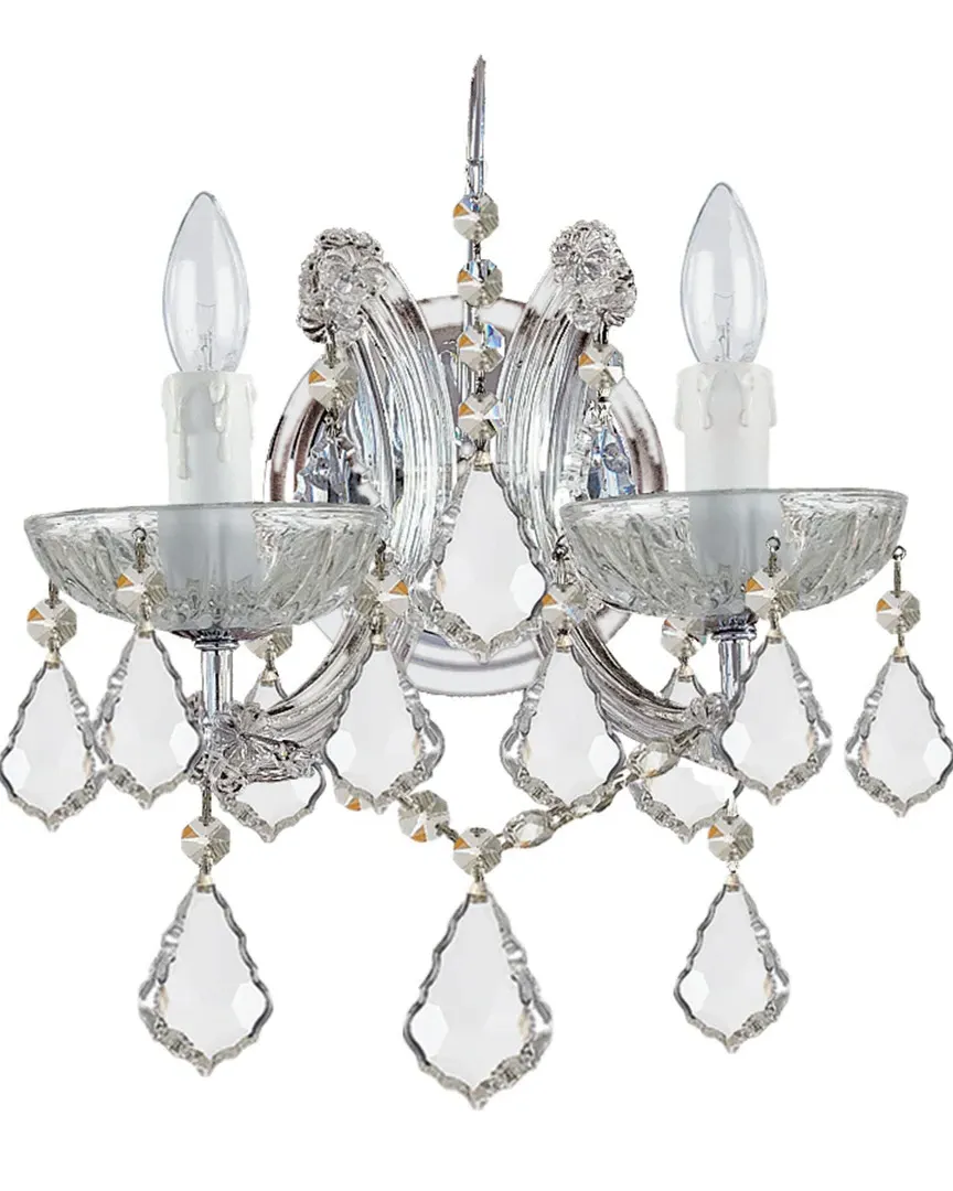 Maria Theresa 2-Light Wall Sconce - Chrome, Glass