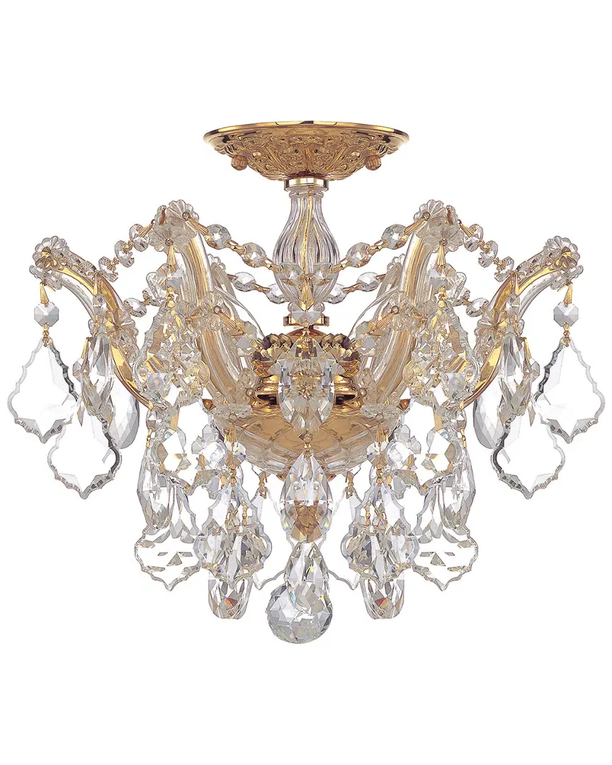 Maria Theresa 3-Light Flush Mount - Gold, Glass