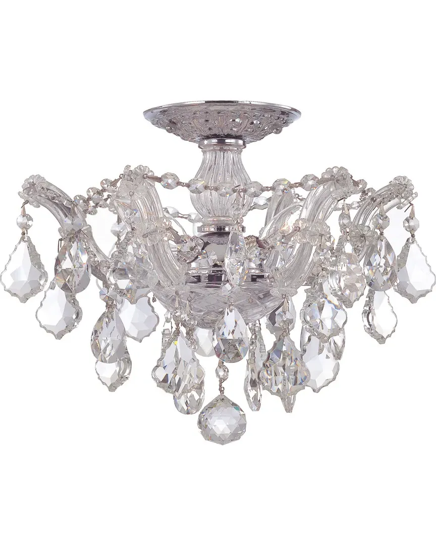 Maria Theresa 3-Light Semi Flush - Polished Chrome