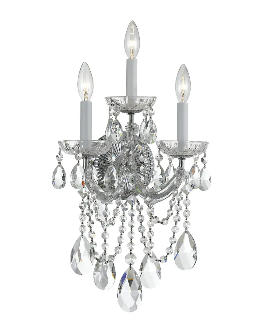 Maria Theresa 3-Light Wall Sconce - Polished Chrome, Glass image