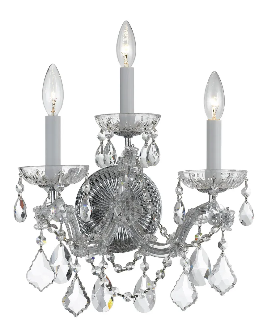 Maria Theresa 3-Light Wall Sconce - Polished Chrome, Glass
