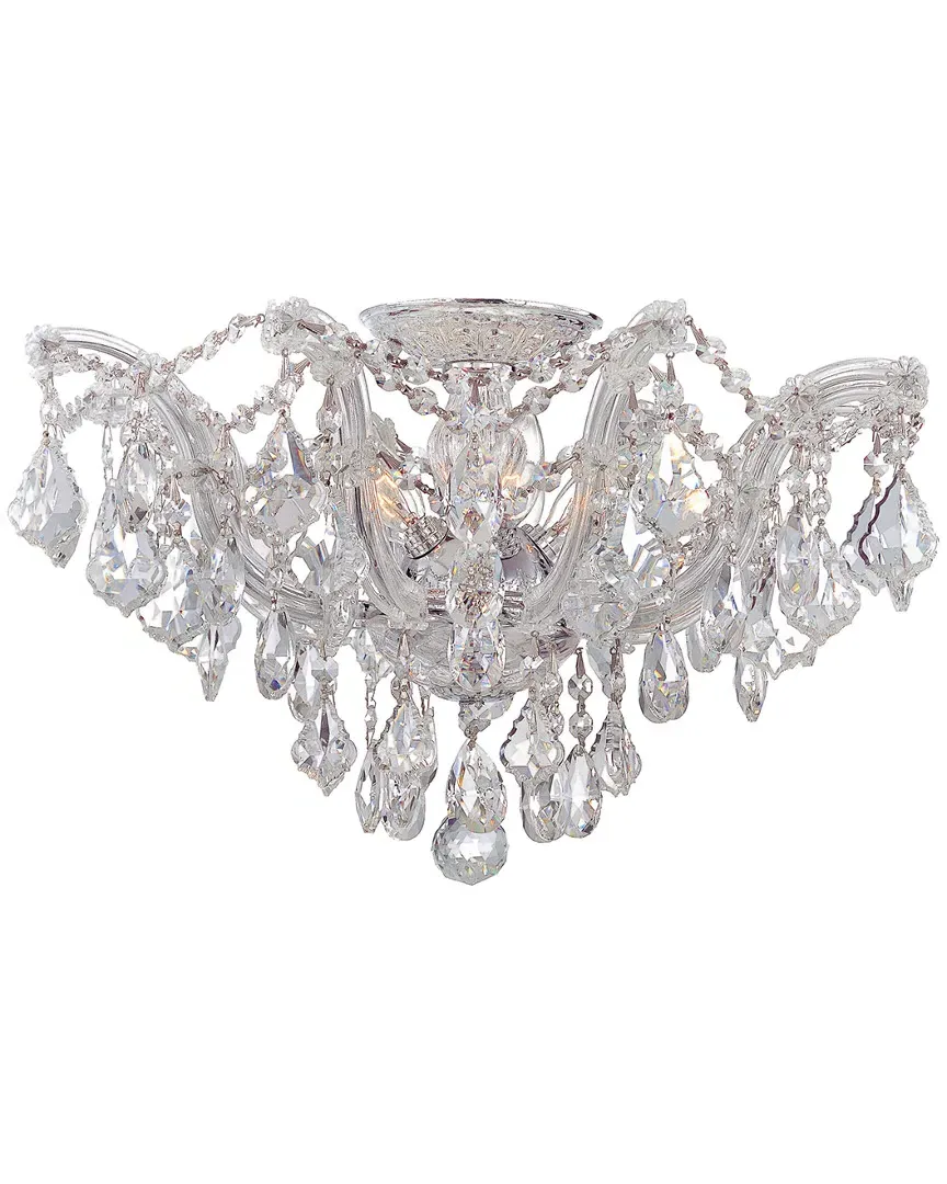 Maria Theresa 5-Light Flush Mount - Polished Chrome, Glass