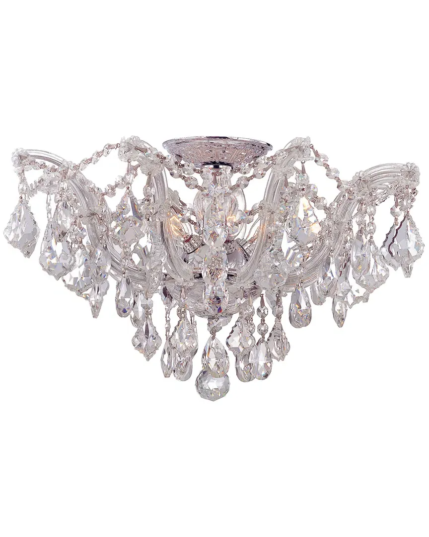 Maria Theresa 5-Light Flush Mount - Polished Chrome, Glass