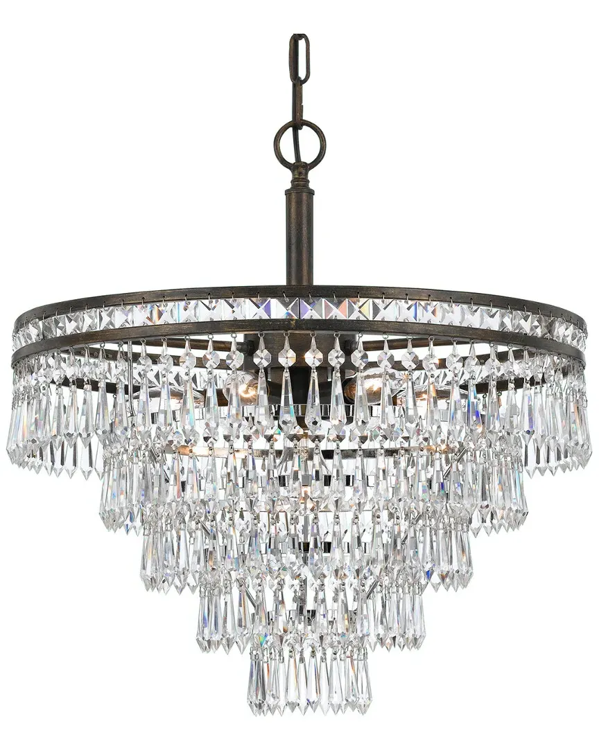 Mercer 6-Light Chandelier with Hand Cut Crystal - English Bronze