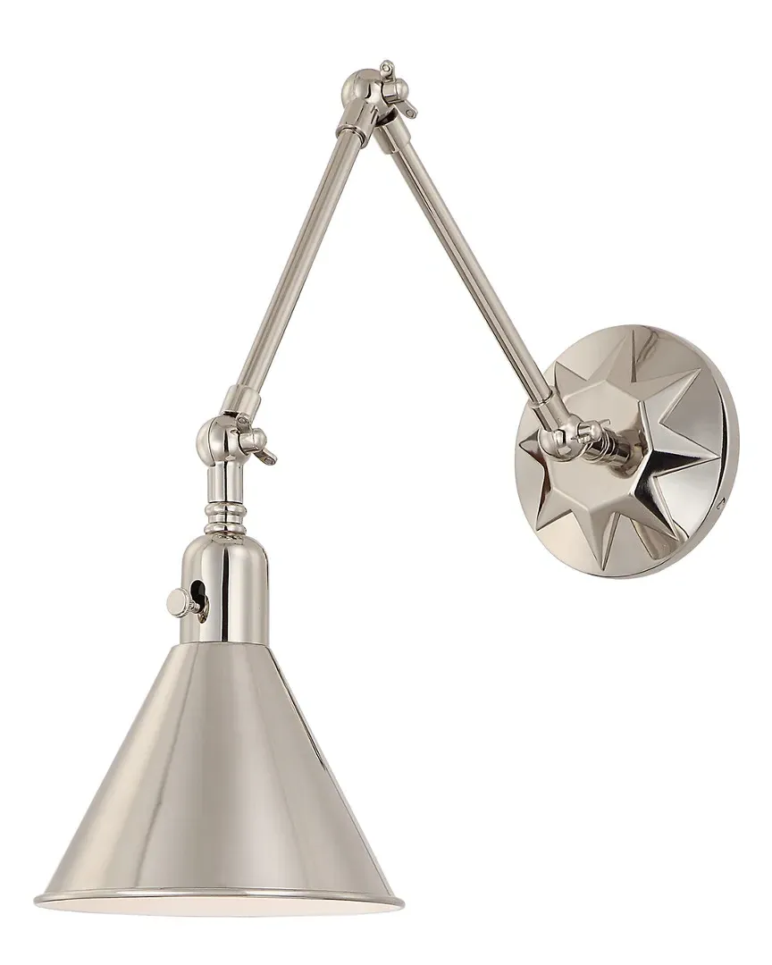 Morgan 1-Light Wall Sconce - Polished Nickel, Steel