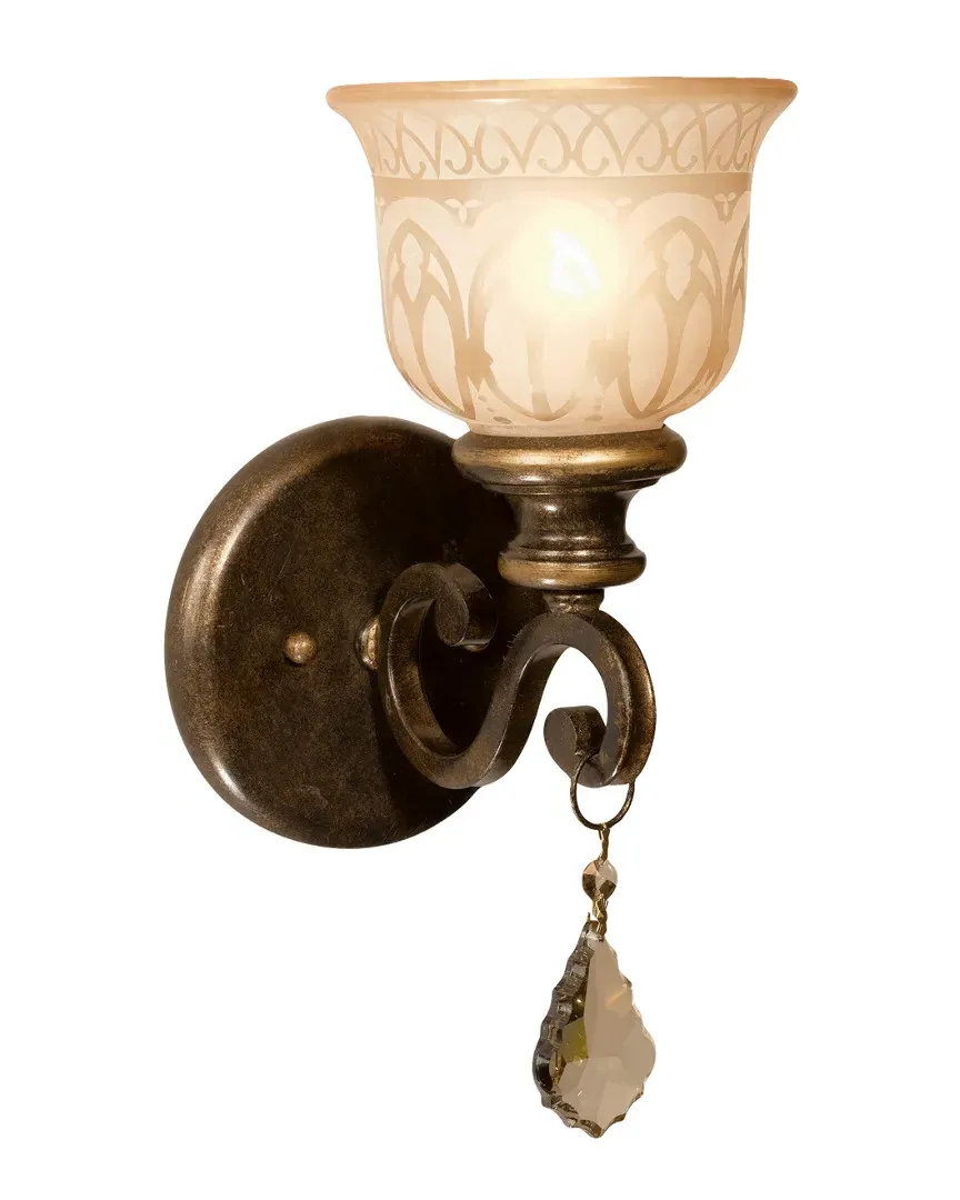 Norwalk 1-Light Sconce with White Shade - Bronze Umber