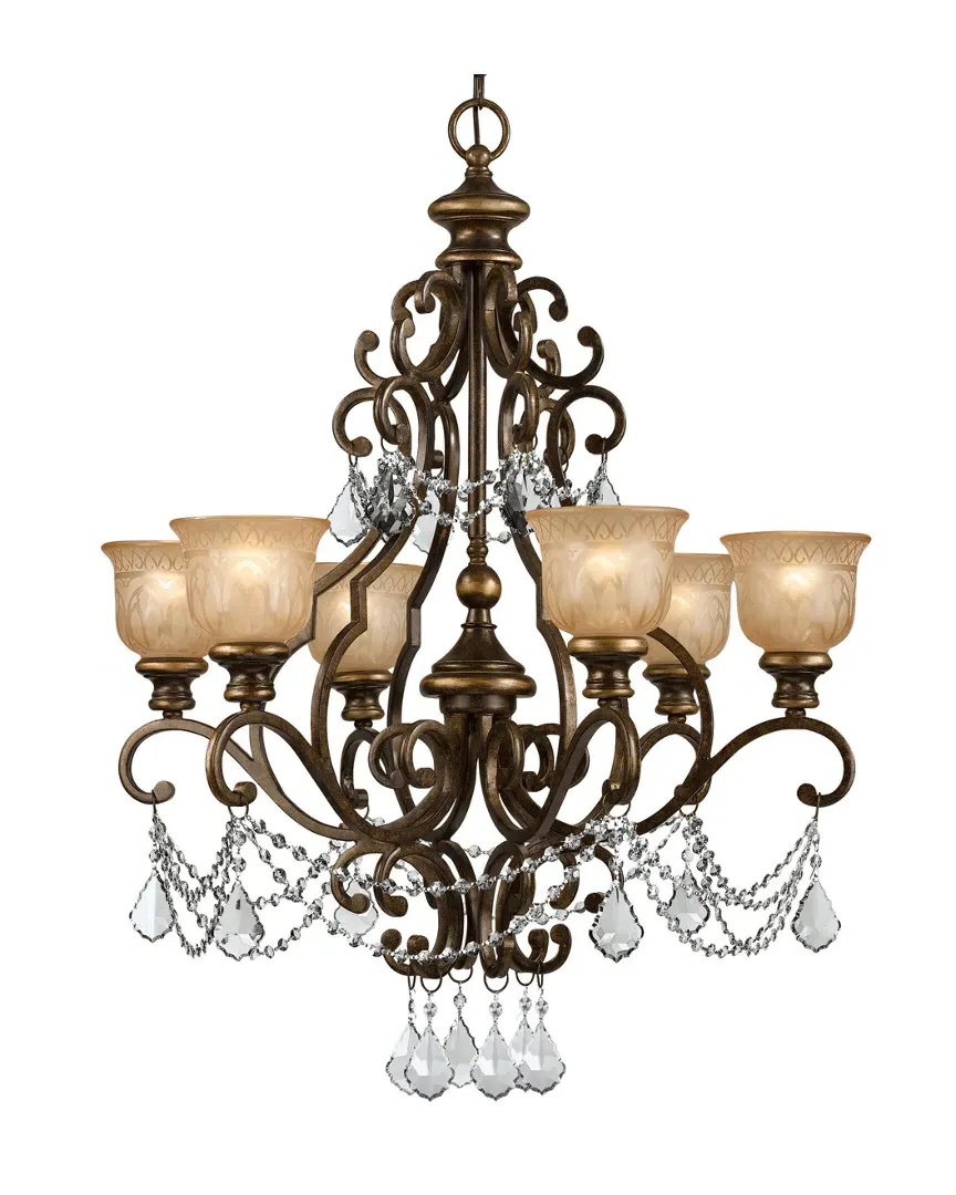 Norwalk 6-Light Chandelier with Swarovski Crystals - Bronze Umber
